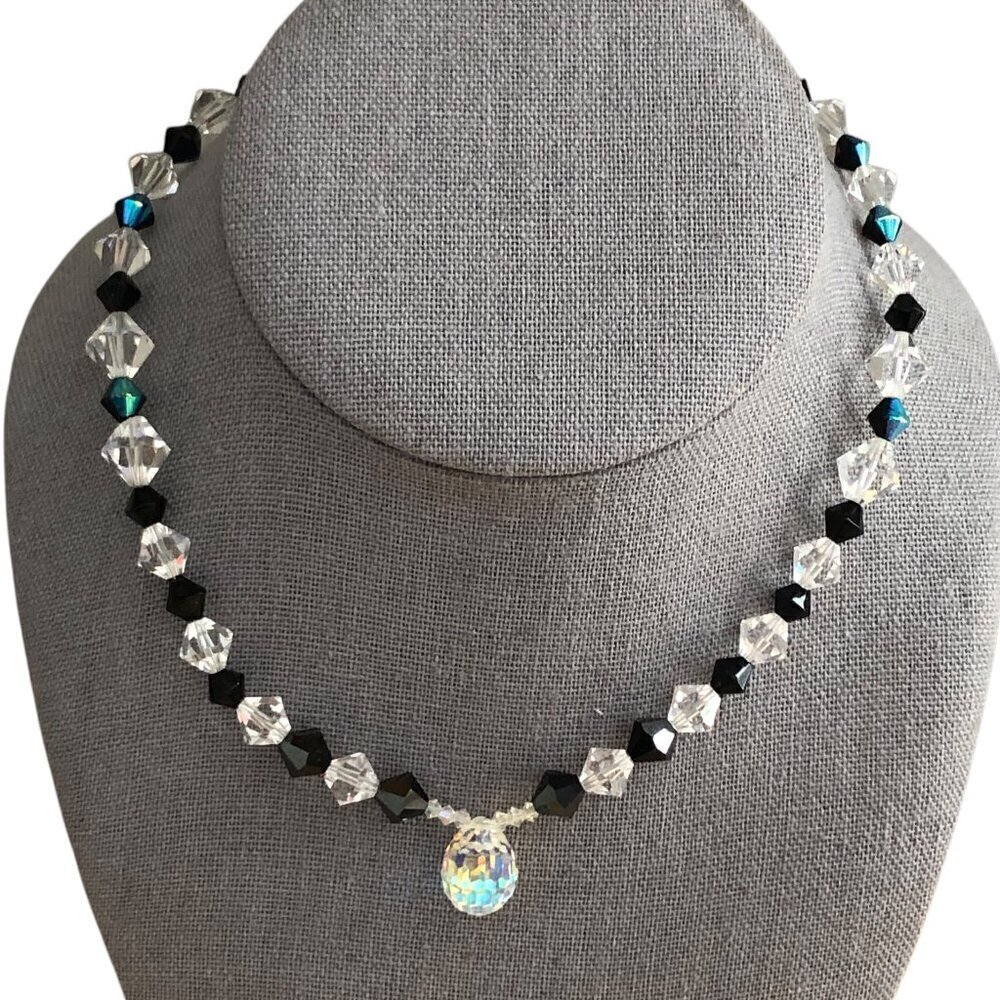 Custom Regency Core Preciosa Crystal Vitra Choker Necklace Tear Drop Pendant